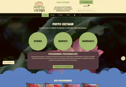 Création Site e-commerce - Phyto Vietnam - Réalisation Julien Laroche